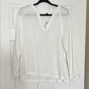 Old navy gauze White V-Neck Top